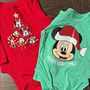 Disney Mickey Mouse Christmas Toddler Onesies